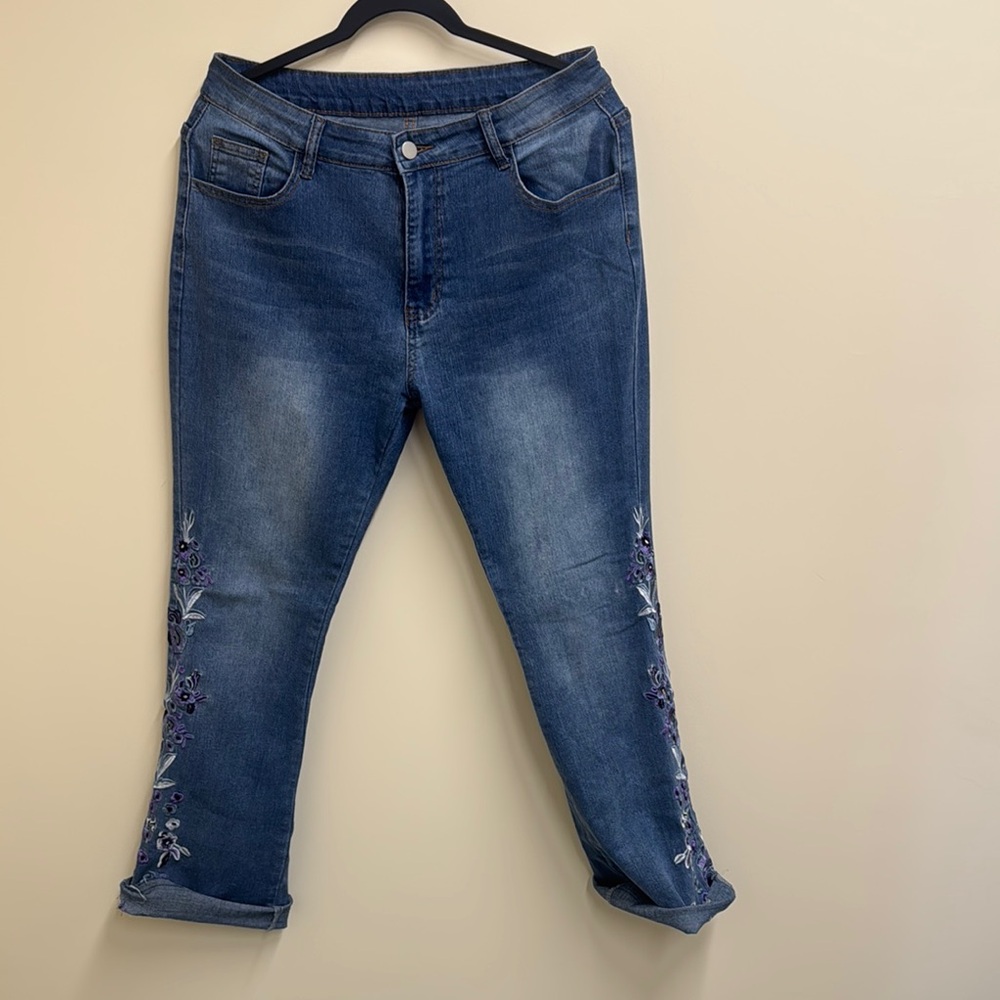 Embroidered Blue Jeans